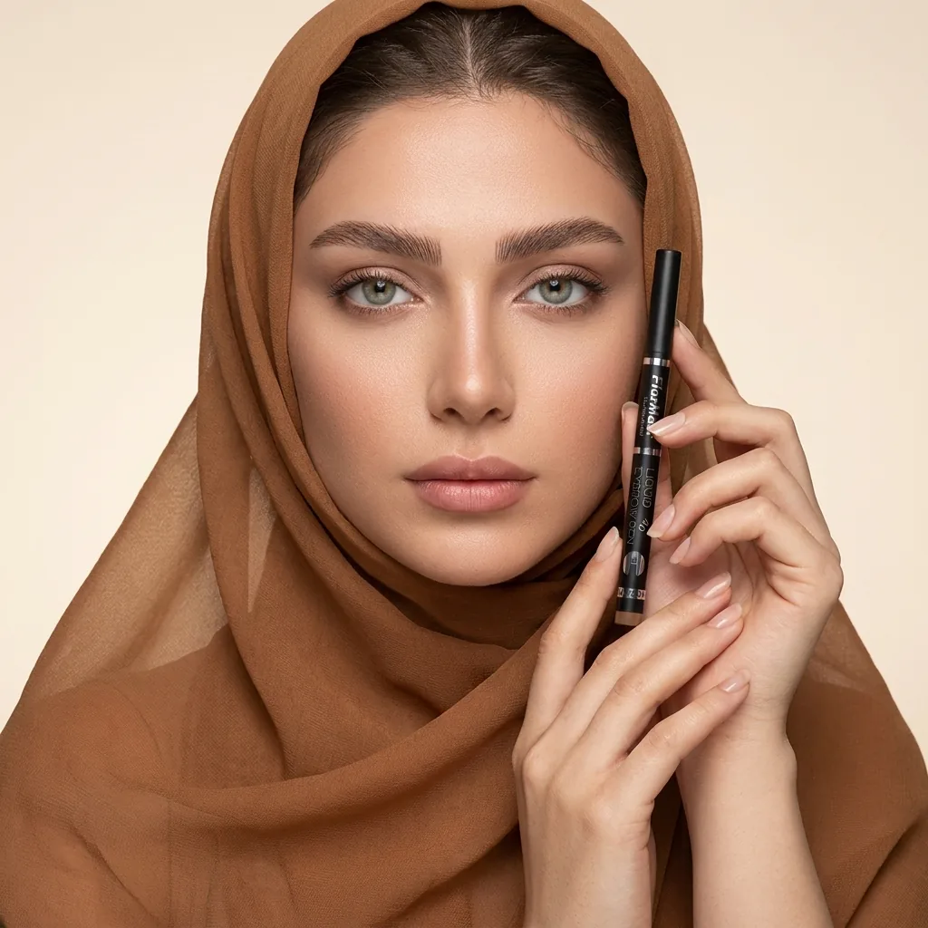 هاشور ابرو فلارمر ۴ خط مدل Liquid Eyebrow 4D Pen شمارهٔ ۲ — روی مدل