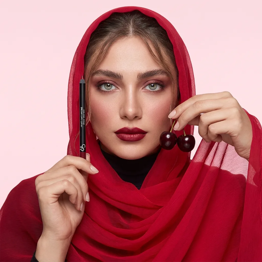 خط لب گلدن رز مدل Dream Lips — روی مدل