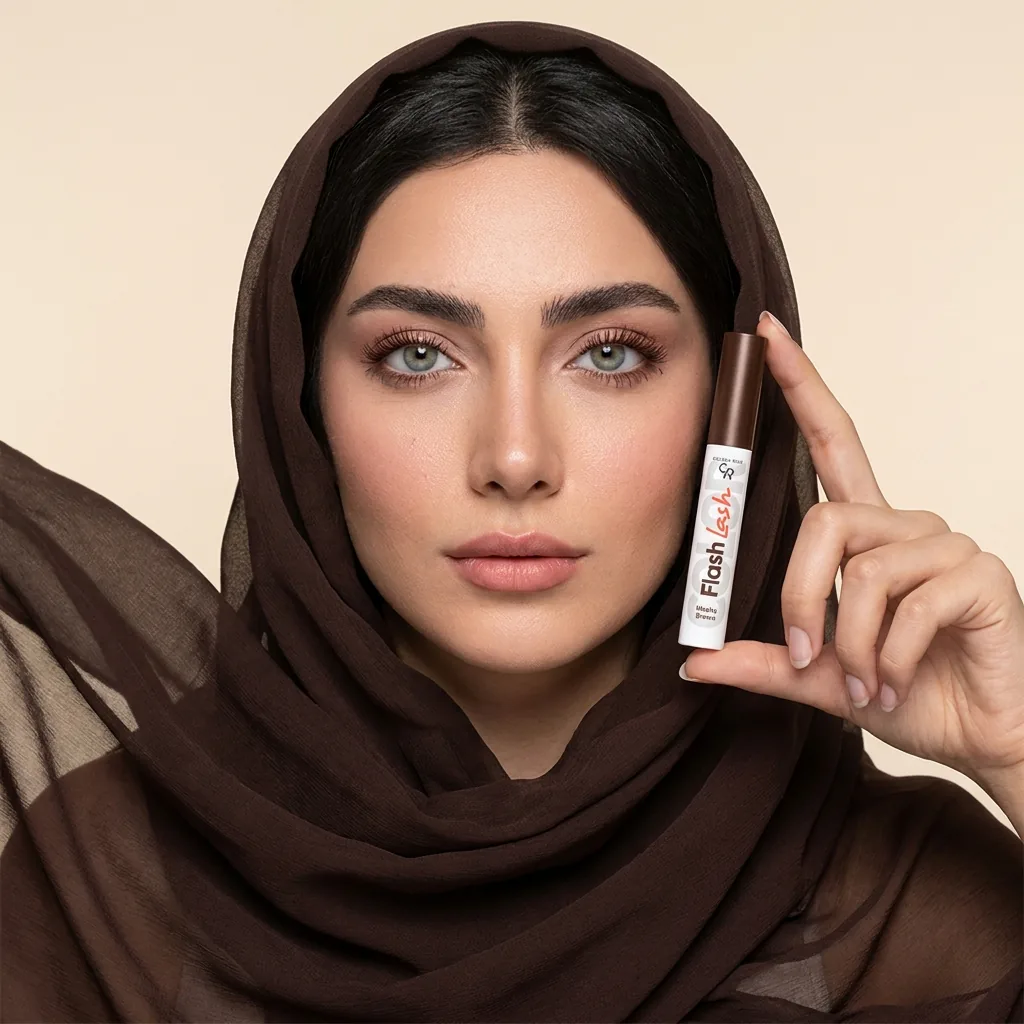 ریمل رنگی گلدن رز مدل Color Flash Lash حجم ۹ میلیلیتر، رنگ موکا — روی مدل