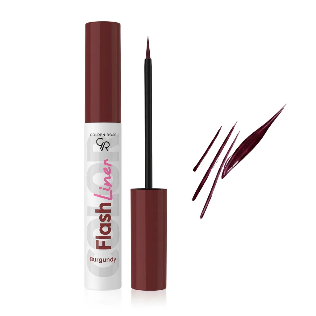 خط چشم مویی رنگی گلدن رز مدل Color Flash Liner حجم ۳٫۵ میلیلیتر، رنگ زرشکی — باز شده