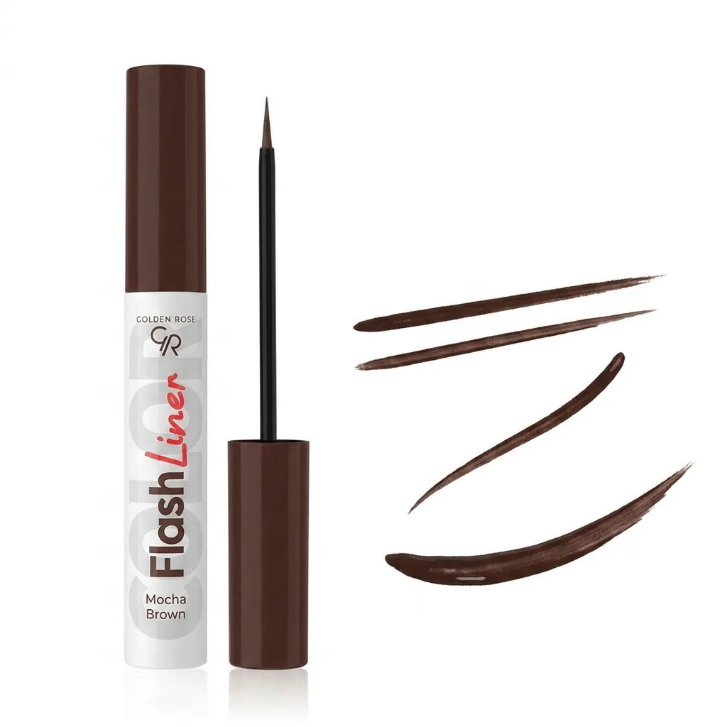 خط چشم مویی رنگی گلدن رز مدل Color Flash Liner حجم ۳٫۵ میلیلیتر، رنگ موکا — باز شده