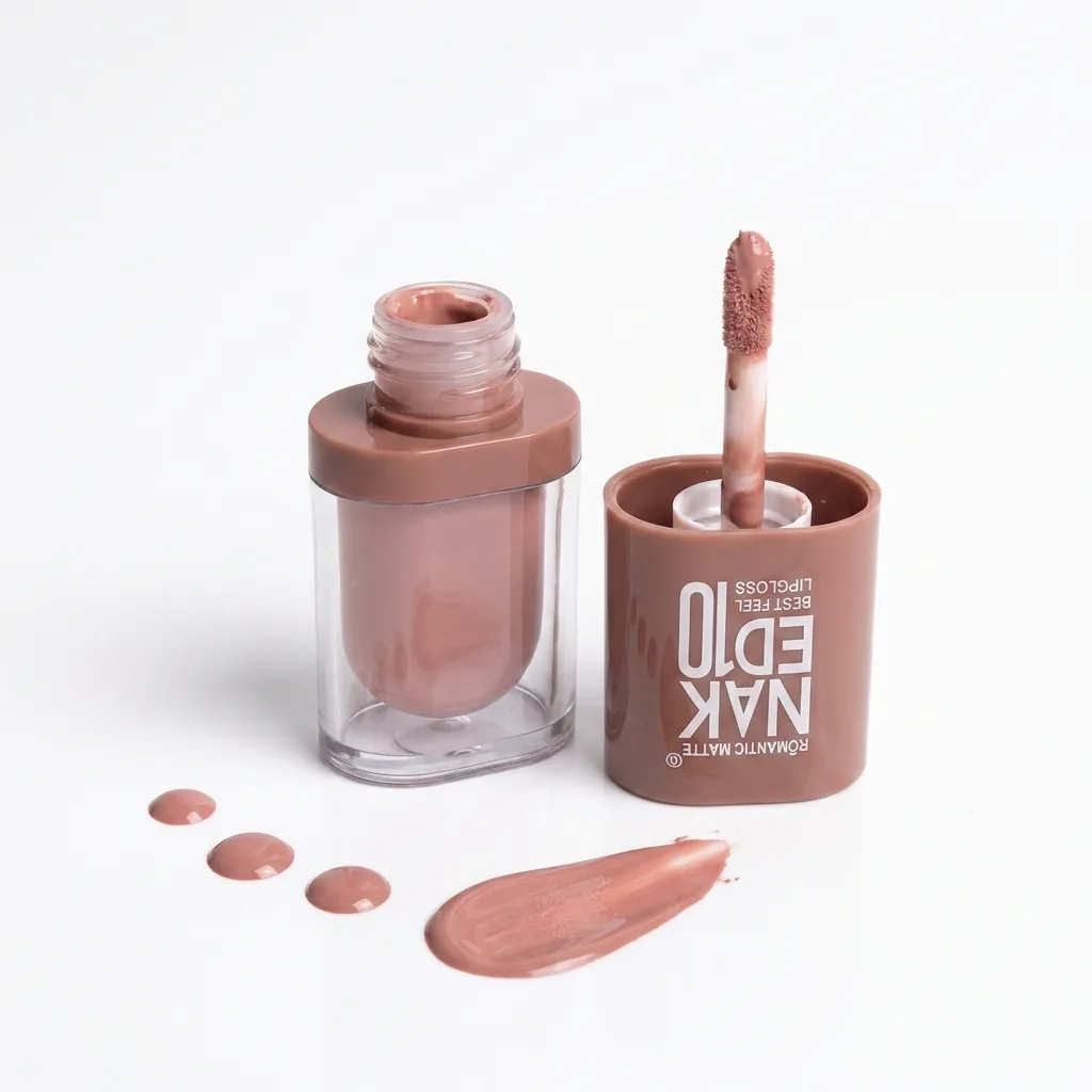 رژ لب مایع ناکد شمارهٔ ۱۰ مدل Romantic Matte — باز شده