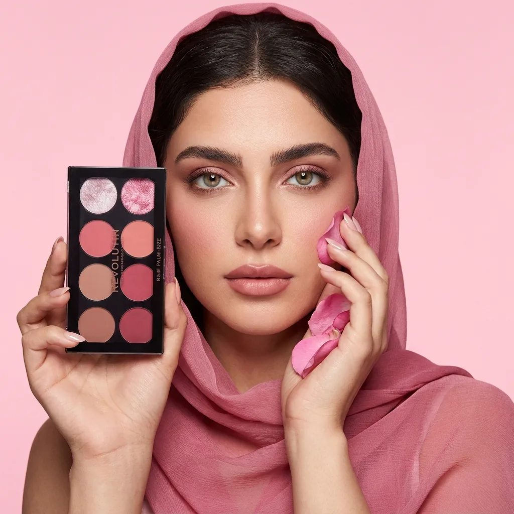 پالت رژگونه رولوشن مدل Sugar and Spice (۸ رنگ) — روی مدل
