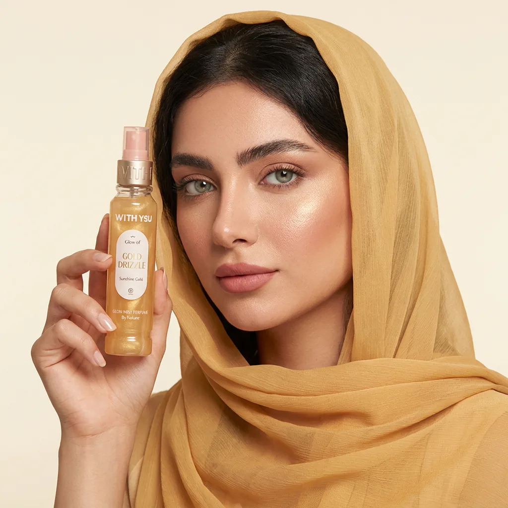 بادی اسپلش شایندار ویت یو مدل Gold Drizzle حجم ۱۵۰ میلیلیتر — روی مدل