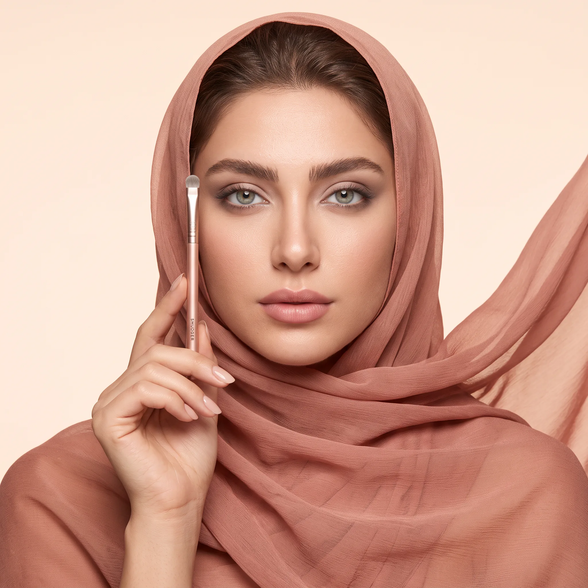 براش سایه سرتخت رزگلد در دست مدل