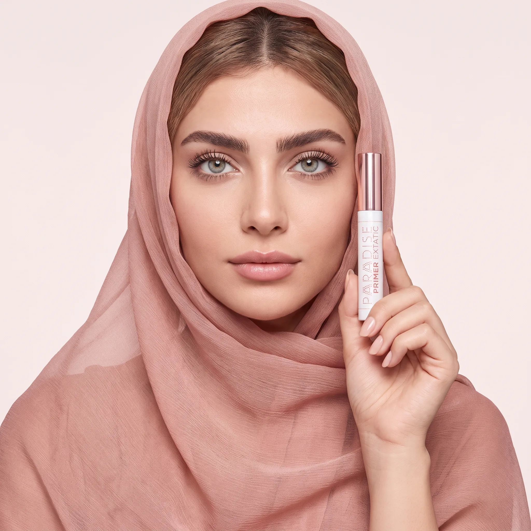 پرایمر مژه لورآل مدل Paradise Extatic در دست مدل