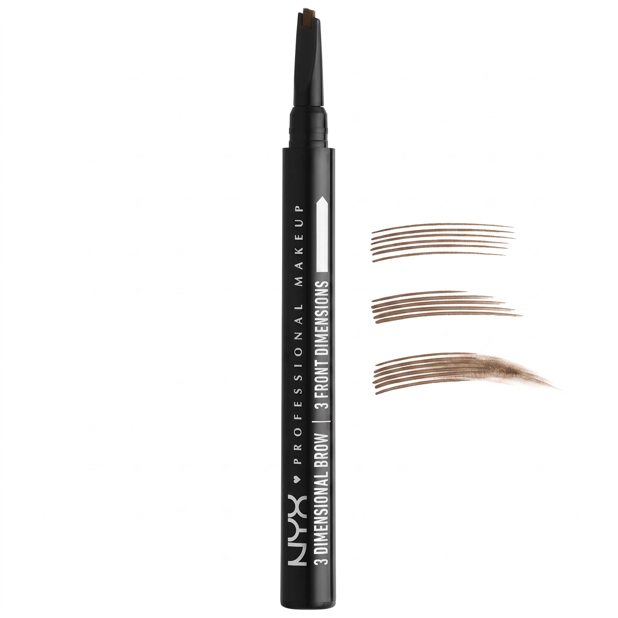 ماژیک هاشور ابرو نیکس مدل 3 Dimensional Brow — ۵ کد رنگ باز شده با بافت محصول