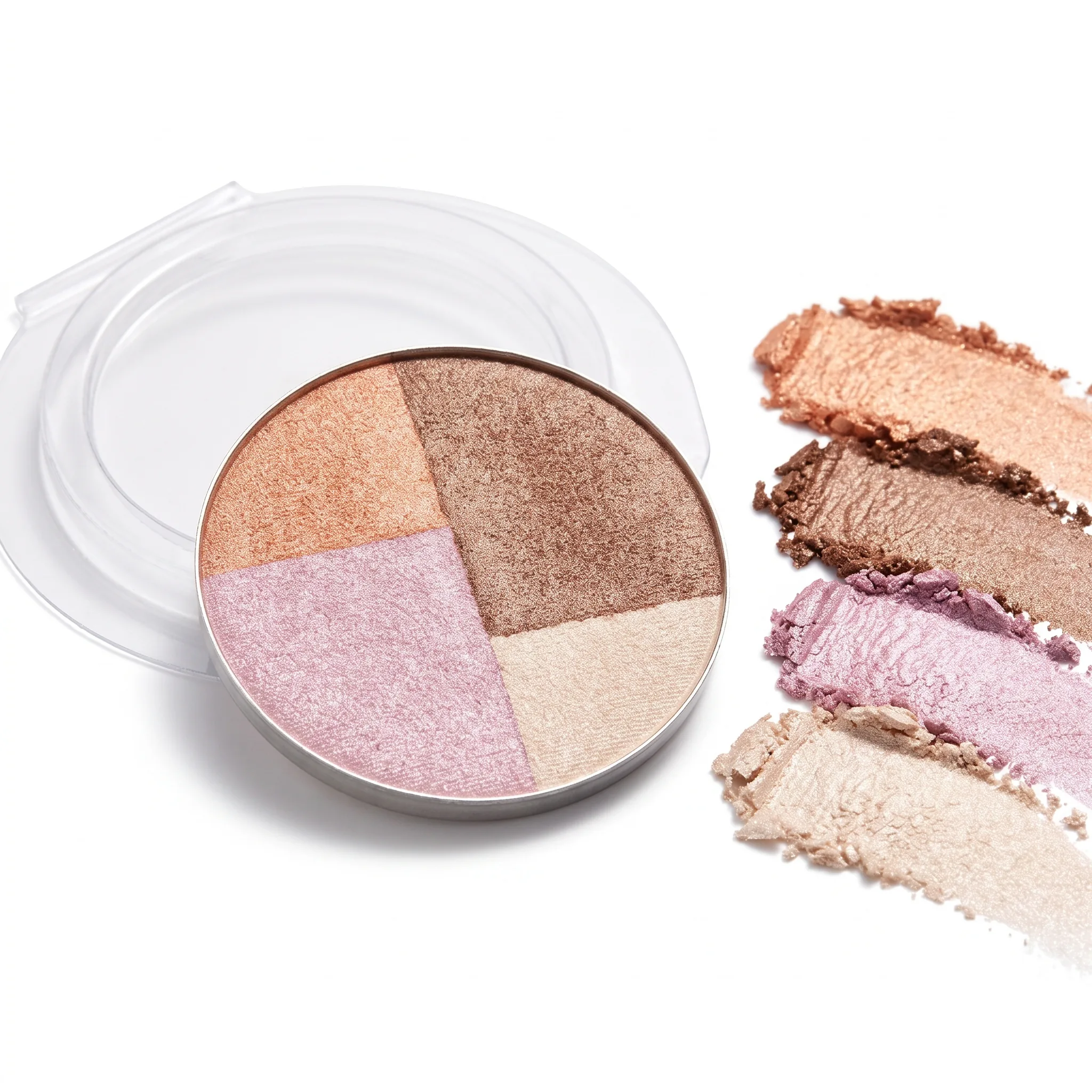 زاپاس هایلایتر ریوال د لوپ مدل Glow & Shine — ۴ رنگ باز شده با بافت محصول