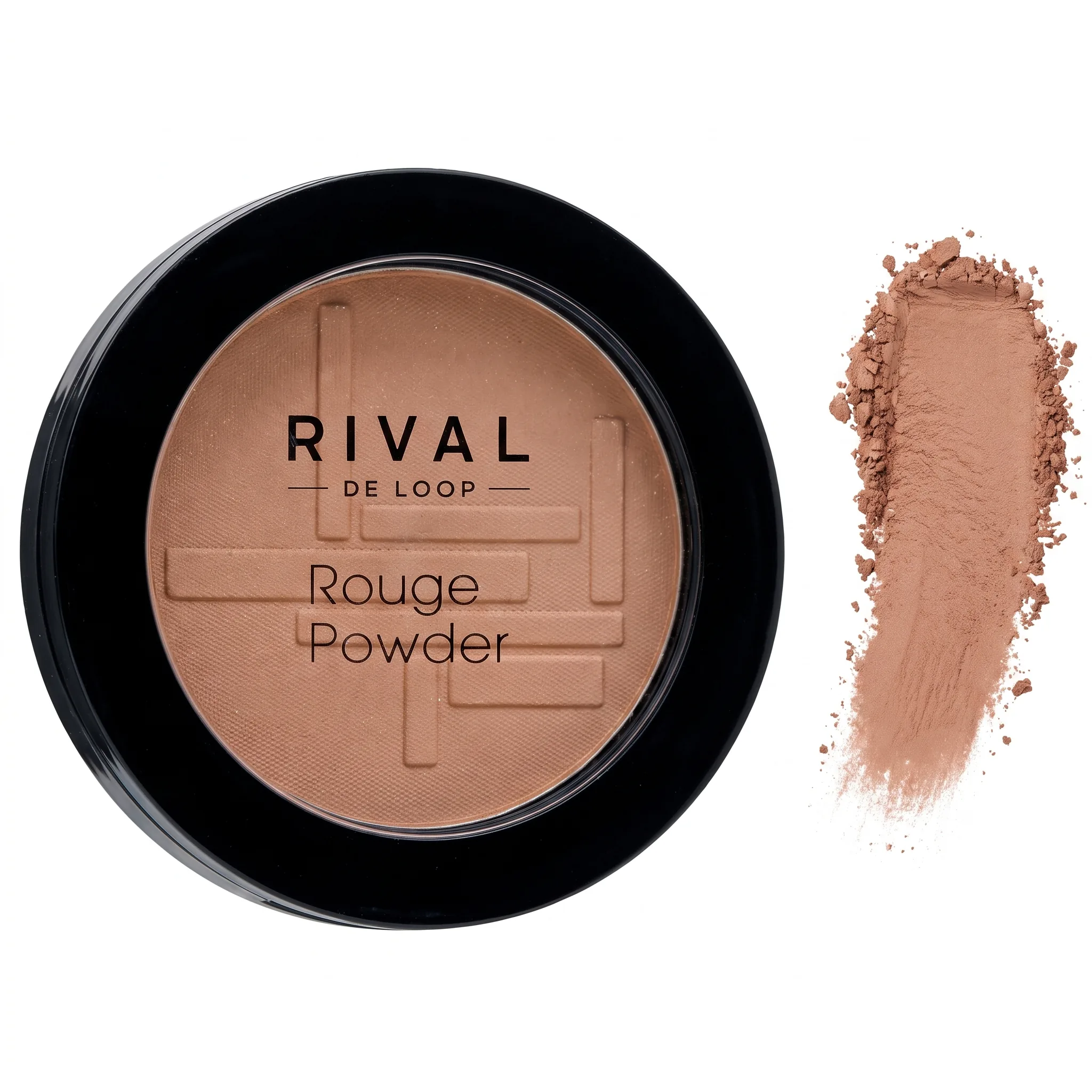 رژگونه پنککی ریوال دلوپ مدل Rouge Powder باز شده با بافت محصول