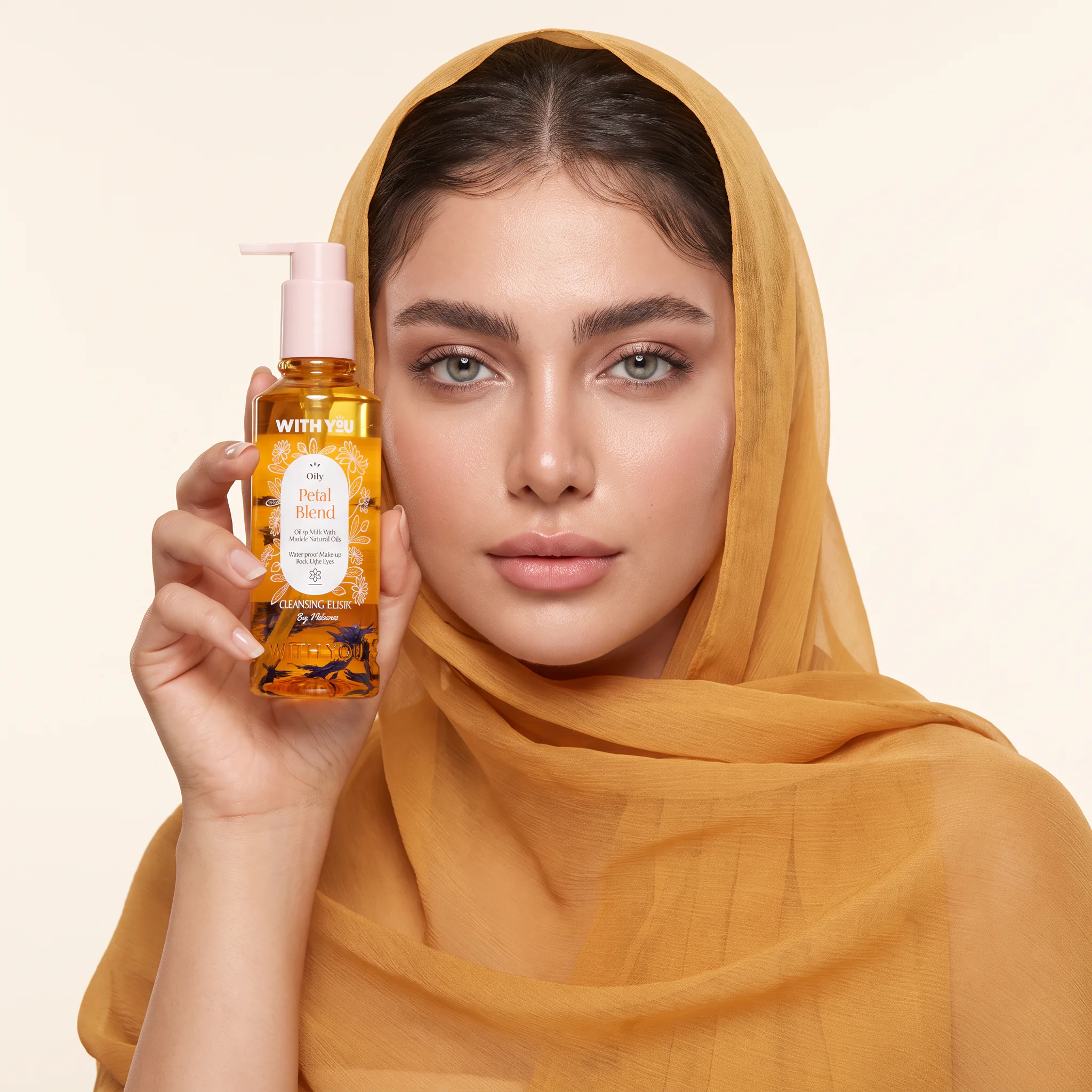 روغن پاککننده صورت ویت یو مدل Petal Blend در دست مدل